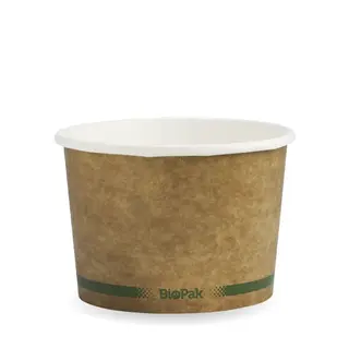 BioPak 16oz Hot and Cold Kraft Paper Bowls