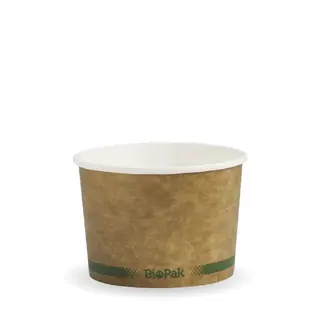 BioPak 8oz Hot and Cold Kraft Paper Bowls