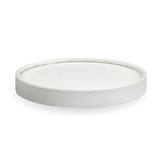 BioPak Paper Lid For 12oz-32oz Paper Bowls - White
