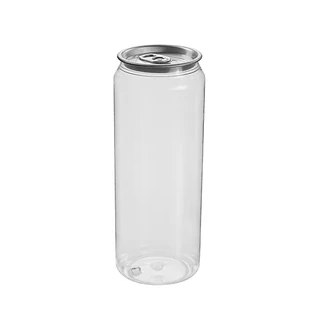 500mL Clear PET Can and Aluminium Drink Lid Set