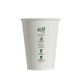 White Single Wall 12oz Truly Eco Paper Coffee Cup