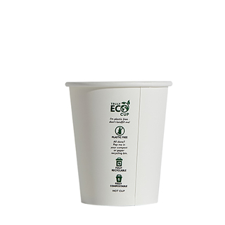 White Single Wall 8oz Truly Eco Paper Coffee Cup