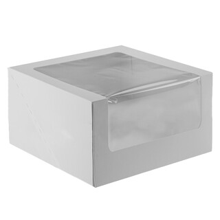 10x10x5 Easy Fold Window Cake Box White