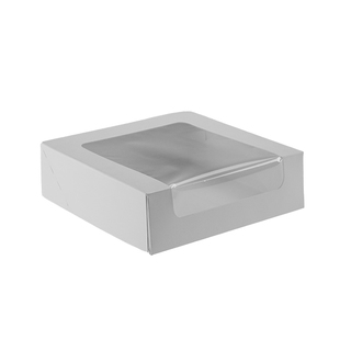 8x8x2.5 Easy Fold Window Cake Box White