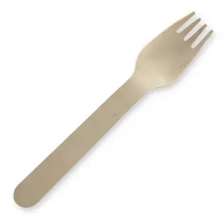 BioPak 16cm Wooden Fork Natural Unbranded