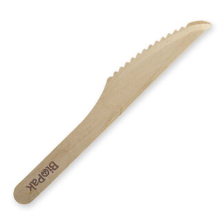 BioPak 16cm Wooden Knife Natural