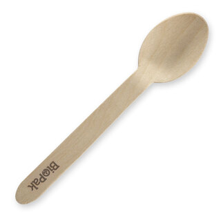 BioPak 16cm Wooden Spoon Wax Coated