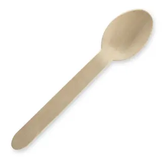 BioPak 16cm Wooden Spoon Natural Unbranded