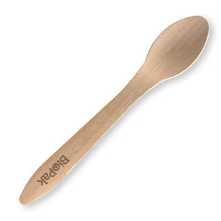 BioPak 19cm Wooden Spoon Wax Coated