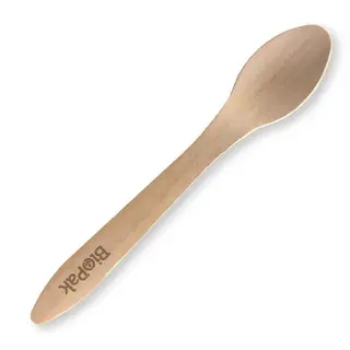 BioPak 19cm Wooden Spoon Wax Coated