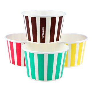 Ice Cream Cups 8oz Candy Stripe Mixed