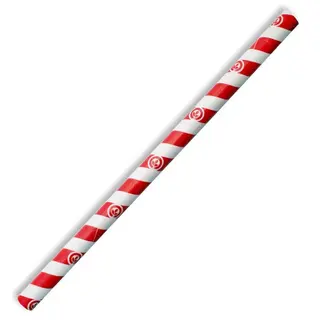 BioPak Jumbo Red Striped Paper Straws