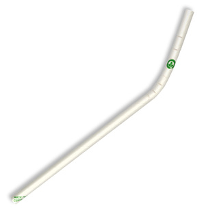 BioPak Regular Bendy White Paper Straws