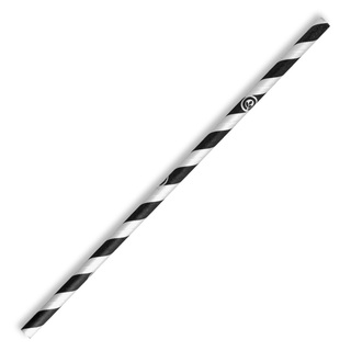BioPak Regular Black Stripe Paper Straws