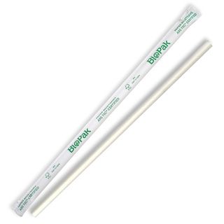 BioPak Regular White Paper Straws Individually Wrapped