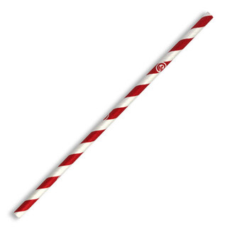 BioPak Regular Red Stripe Paper Straws