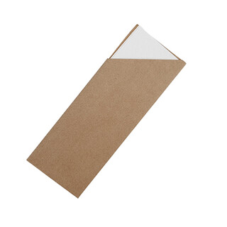 Kraft Cutlery Pouch with White Napkin