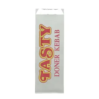 Greenmark Long Kebab Bag Foil Lined Printed White FBK