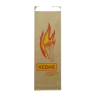 Greenmark Long Kebab Bag Foil Lined Printed Brown BFBK