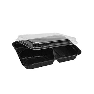 Bento Box 4 Compartment Set Black Medium V1