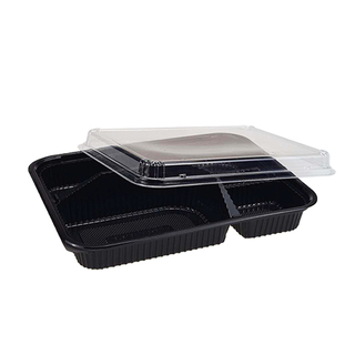 Bento Box 5 Compartment Set Black Large V1