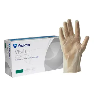 Clear Vinyl Gloves - Powder Free (L)