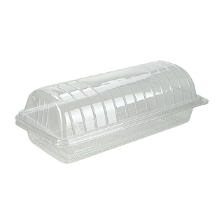 Roll Cake Container Clear Sealed OPS