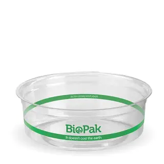 BioPak 240mL Clear Bioplastic Deli Bowl