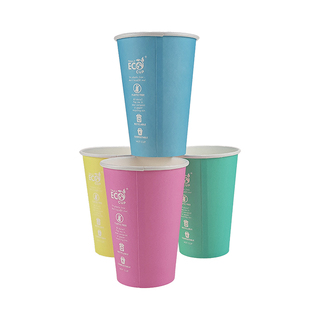 Pastel Single Wall 12oz Truly Eco Paper Coffee Cup