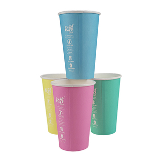 Pastel Single Wall 16oz Truly Eco Paper Coffee Cup