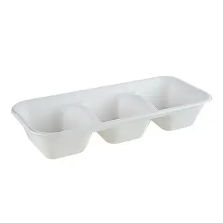 Greenmark Sugarcane 3 Compartment Tray Long