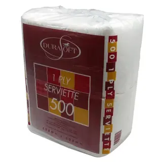 Durasoft 1 Ply White Luncheon Napkin Eighth Fold